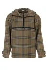 Burberry Half-zip Jacket With Check Pattern In Silk Blend In Brushipcheck