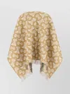 BURBERRY EMBROIDERED WOOL BLEND CAPE