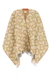 BURBERRY EMBROIDERED WOOL BLEND CAPE