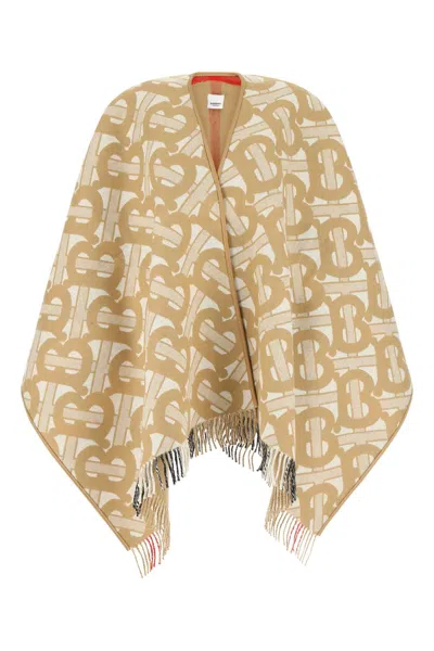 Burberry Embroidered Wool Blend Cape In Multicolor