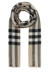 Shop Burberry Embroidered Wool Blend Foulard