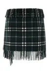 Burberry Check Wool And Cashmere Scarf Skirt