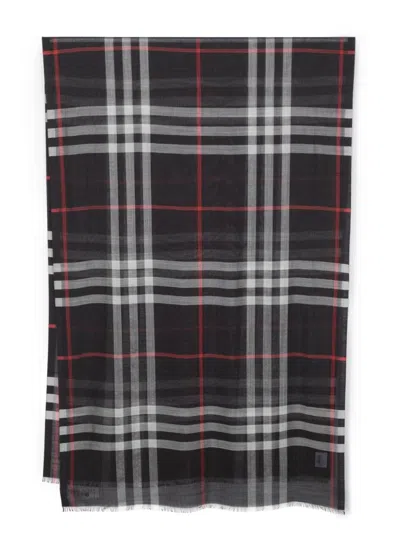 Burberry Embroidered Wool Blend Scarf