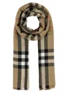 Burberry Embroidered Wool Blend Scarf In Multi