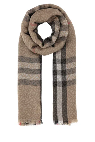Burberry Embroidered Wool Blend Scarf In A7026
