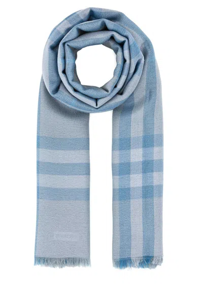 BURBERRY EMBROIDERED WOOL BLEND SCARF
