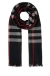 BURBERRY EMBROIDERED WOOL BLEND SCARF