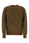 Burberry Brown Check Jumper In Wool And Mohair