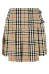 Burberry Pleated Wool Skirt In Archive Beige