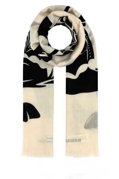 BURBERRY BURBERRY EMBROIDERED WOOL SCARF