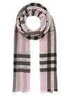 Burberry Embroidered Wool Scarf In Gray