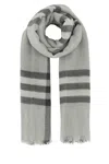 Burberry Embroidered Wool Scarf In Gray