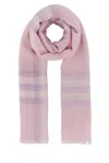 Burberry Embroidered Wool Scarf In Pink