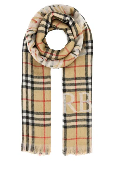 BURBERRY EMBROIDERED WOOL SCARF