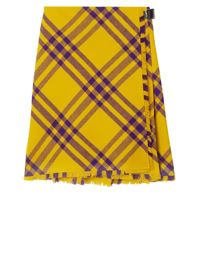 Burberry Embroidered Wool Skirt