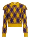 Burberry Ekd Check Knit Tassel-shoulder Crop Sweater