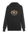 Burberry Embroidery Logo Hooded Hooded Hoodie In Black