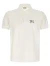 Burberry Polo Shirt Featuring Embroidery Ribbed Collar In White