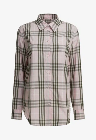 Burberry Emma Check Casual Shirt In Pink