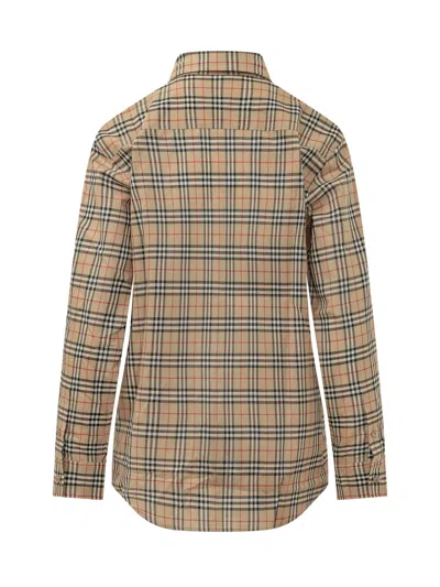 Burberry Emma Check Mini Shirt In Sand Ip Check
