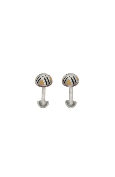 BURBERRY BURBERRY ENAMEL CHECK CUFFLINKS