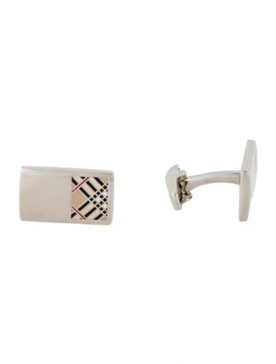 Pre-owned Burberry Enamel Logo Cufflinks In Multi