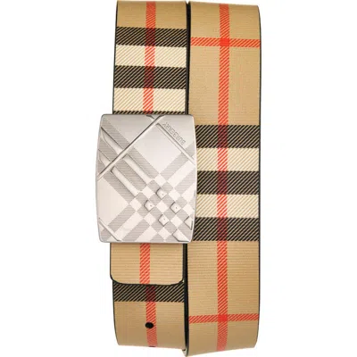 Burberry Engraved Buckle Reversible Belt In Multi