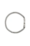 Burberry Engraved Check Chain Bracelet In Silver