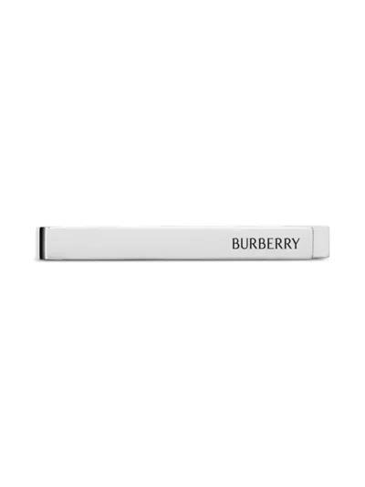 Burberry Engraved-logo Tie Bar In White