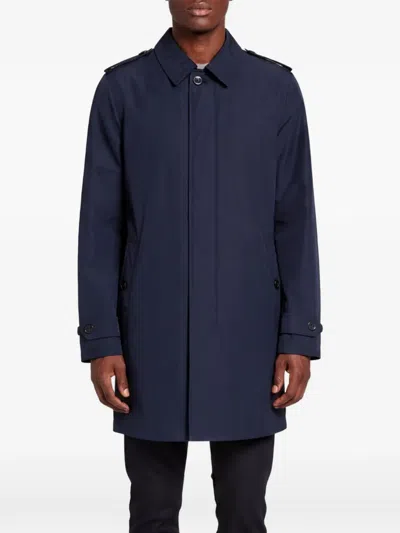 Pre-owned Burberry Epaulette Trench Coat In Blue