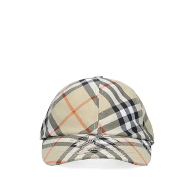 Burberry Equestrian Knight-applique Checked Baseball Cap In Brown
