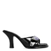 Burberry Bay Equestrian Knight Motif Mules In Black