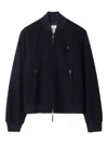 Burberry Equestrian-knight Bomber Jacket In Blue