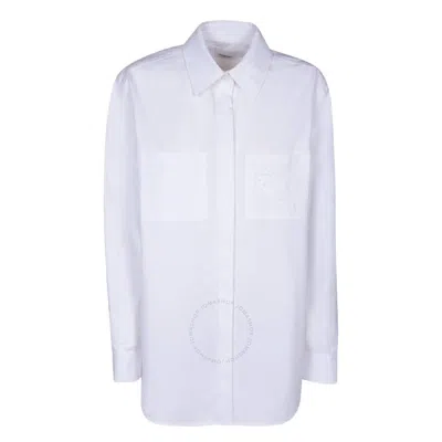 Burberry Equestrian Knight Broderie Anglaise Shirt In White