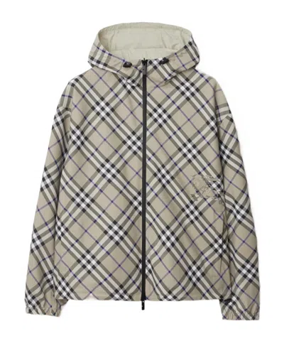Burberry Equestrian Knight  Check Hooded In Beige