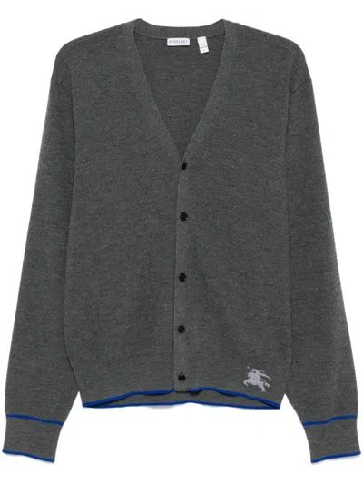 Burberry Equestrian Knight Cardigan In Gray