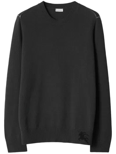 Burberry Equestrian Knight Cashmere Jumper In Black