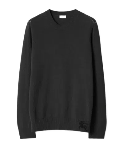Burberry Equestrian Knight Cashmere Jumper In Black