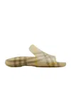 Burberry Equestrian Knight Check-pattern Slides In Nude