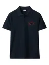 Burberry Equestrian Knight-check Polo Shirt In Blue