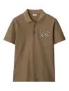 Burberry Equestrian Knight-check Polo Shirt In Brown