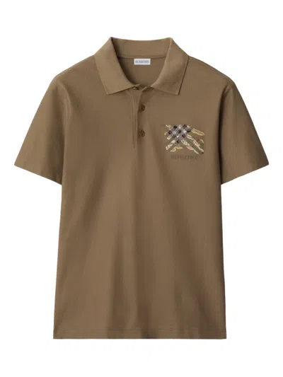 BURBERRY EQUESTRIAN KNIGHT-CHECK POLO SHIRT