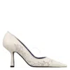 Burberry Equestrian Knight Chisel Leather Pumps In White