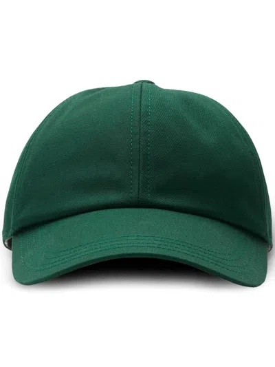 Burberry Equestrian Knight Cotton Cap In Green