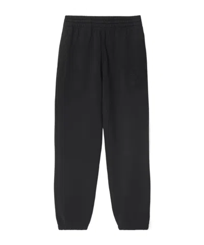 Burberry Equestrian Knight Cotton Jogging Pants In Black