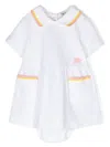 Burberry Equestrian Knight Cotton Polo Dress In White