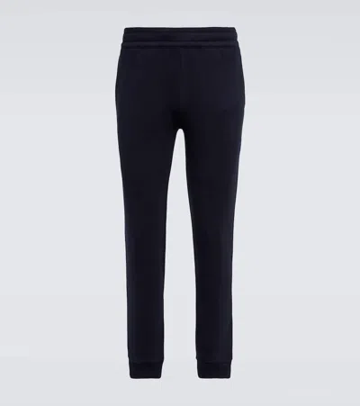 Burberry Equestrian Knight Cotton Sweatpants In Smoked Navy