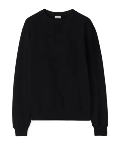Burberry Equestrian Knight Cotton Sweatshirt In Black