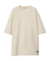 Burberry White Crewneck T-shirt With Equestrain Knight Patch In Cotton Man In White