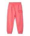 Burberry Equestrian Knight Cotton Track Pants In Pink
